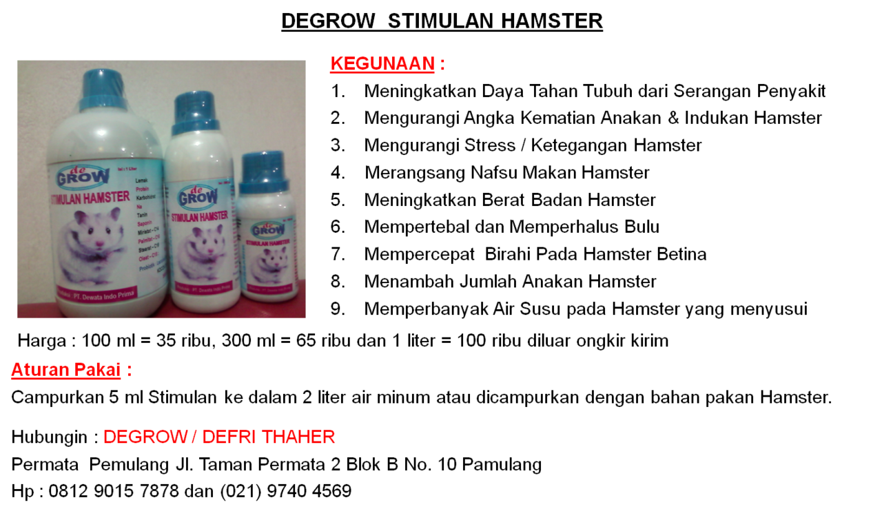 DEGROW STIMULAN HAMSTER