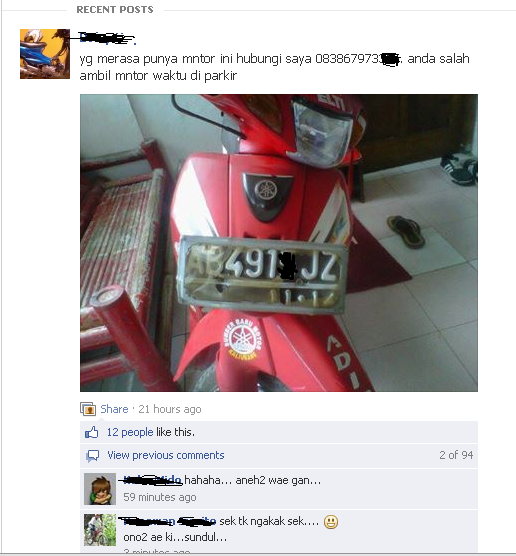 Hati hati kalo Parkir Motor Gan