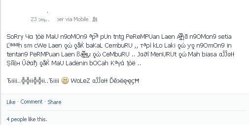 AYO GAN !! SHARE STATUS FACEBOOK ALAY YG ENTE TEMUIN DI &quot;HOME&quot;