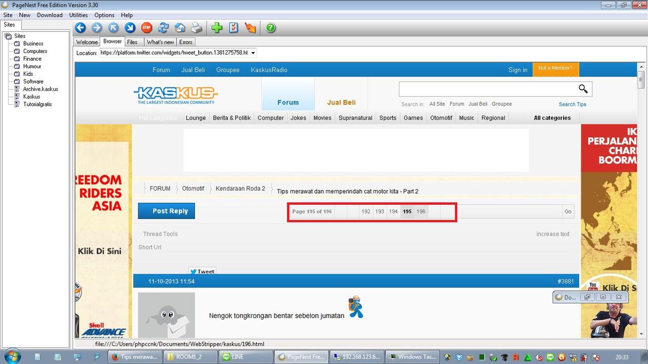 &#91;Tips OFFLINE&#93; Membaca Thread Kaskus sampai Page terakhir (Save All Pages) :matabelo