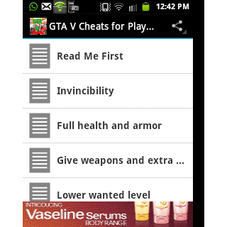 Aplikasi Android Berisi Cheat GTA V