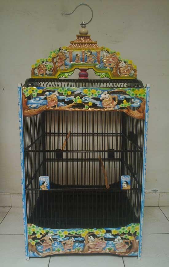 Kandang Burung Cucakrawa Kotak motif punakawan