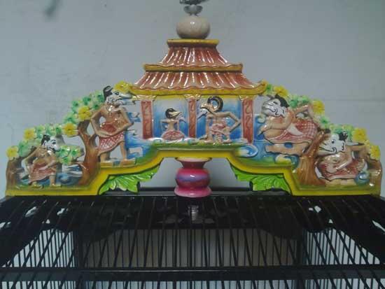 Kandang Burung Cucakrawa Kotak motif punakawan
