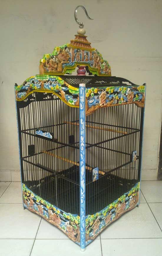 Kandang Burung Cucakrawa Kotak motif punakawan