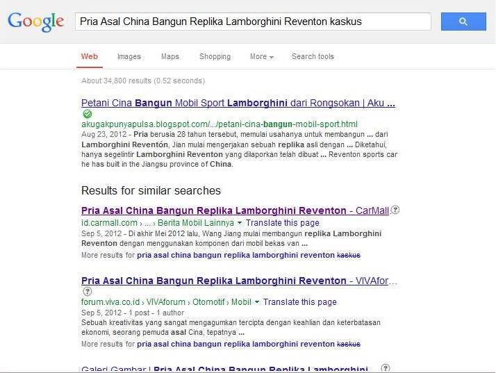 Agan ini Bangun Replika Lamborghini Reventon (+Pic)