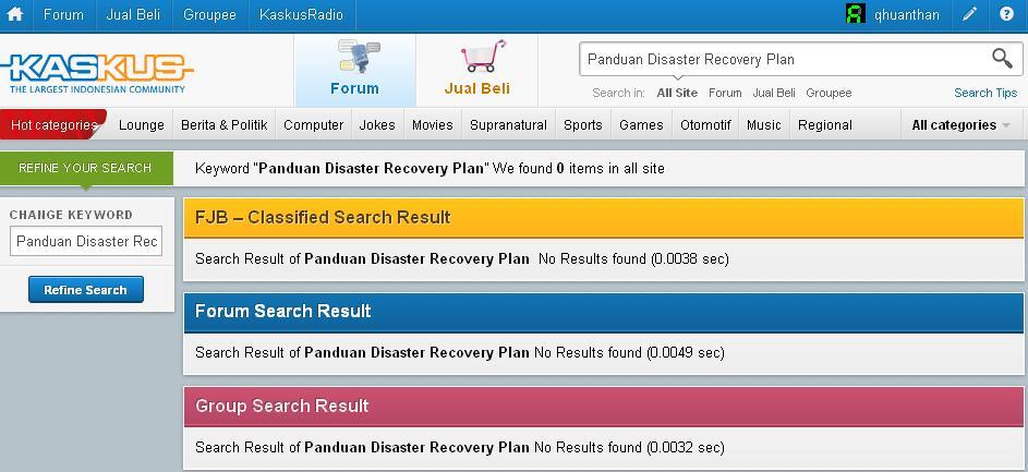 Panduan Disaster Recovery Plan ( DRP )