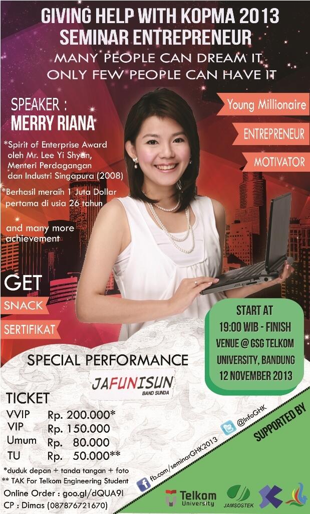 SEMINAR ENtREPRENEUR WITH MERRY RIANA