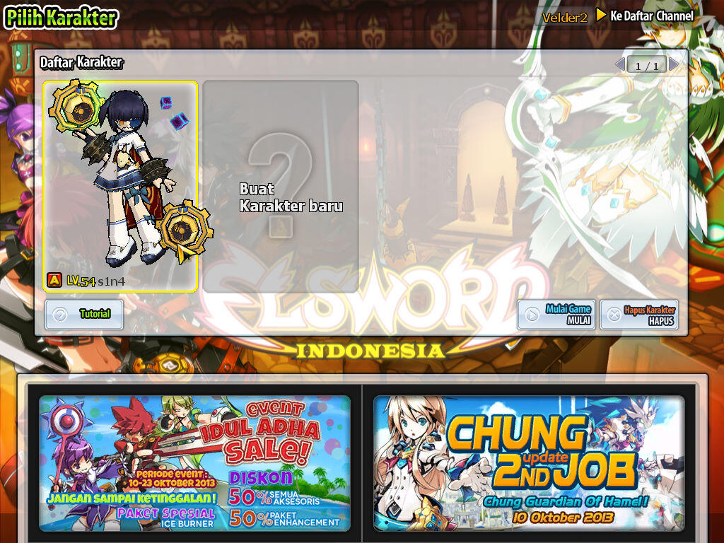 Jual Char Elsword Max lev 54