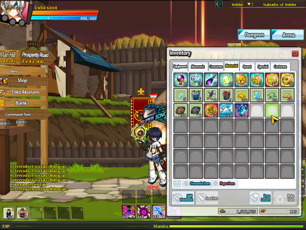 Jual Char Elsword Max lev 54