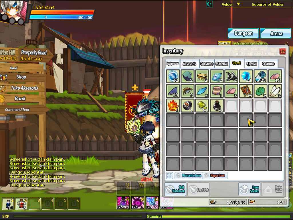 Jual Char Elsword Max lev 54