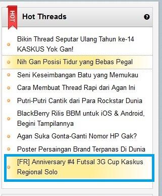 FR &#91; Anniversary #4 &#93; Futsal 3G Cup Kaskus Reg Solo &#91; Gayeng Guyub Sehat &#93;