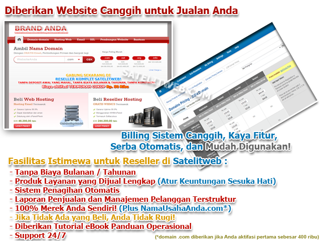 Mau Jualan Domain, Hosting & Pembuatan Web? No Biaya Bln-Tahunan? Masuk, Gan!