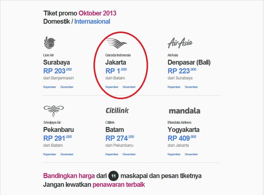 Gan, Harga Tiket Pesawat Sekarang cuma Rp 1000 !! Beneran apa Gak ni ??