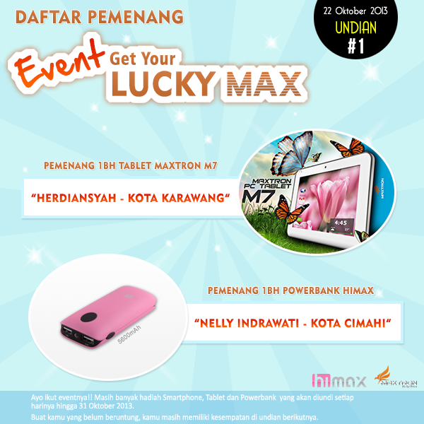 &#91;EVENT&#93; &quot;Get Your Lucky Max&quot; berhadiah Smartphone, Tablet dan Powerbank gan!! :NOHOAX