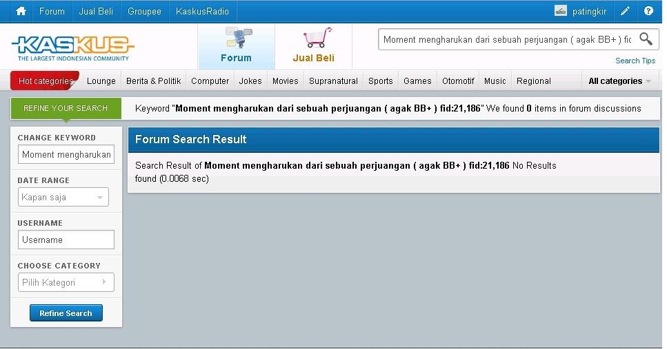 MOMENT MENGHARUKAN DARI SEBUAH PERJUANGAN (agak BB+)