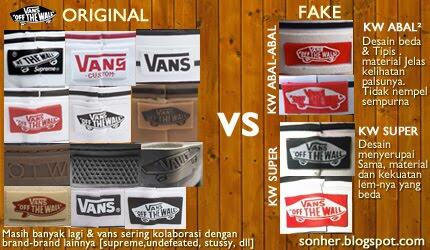 Cara membedakan vans original dengan vans fake(kw/palsu 