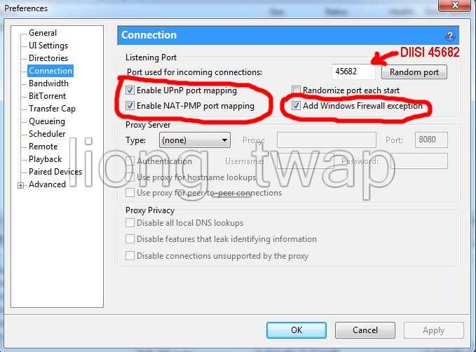 Setting utorrent sederhana agar download bisa lebih "cepat"