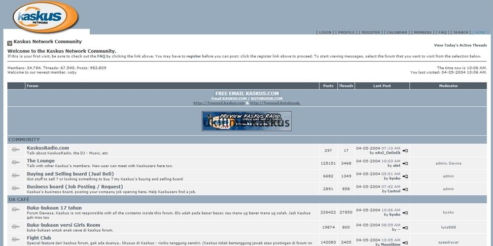 Lengkap - Tampilan Kaskus Dari Awal Hingga Sekarang Kaskus 14