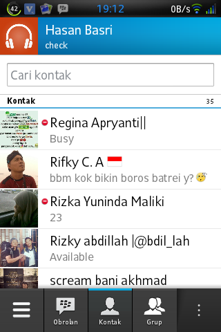 Antara BBM di ANDROID dan IOS