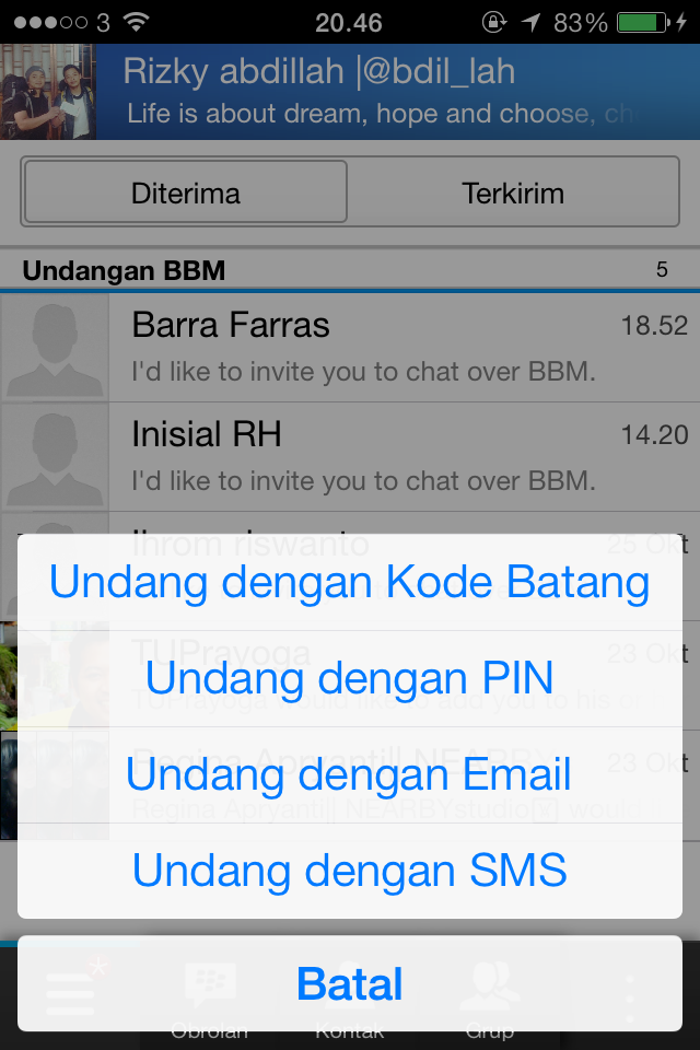 Antara BBM di ANDROID dan IOS