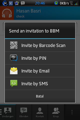 Antara BBM di ANDROID dan IOS