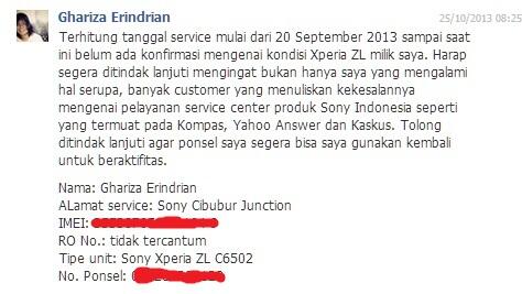 SONY SERVICE CENTER MENGECEWAKAN