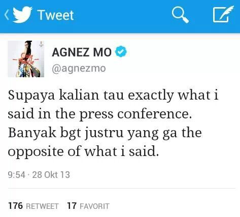 &#91;Ask&#93; Bantu ane ngertiin tweet-nya agnez mo ini Gan.