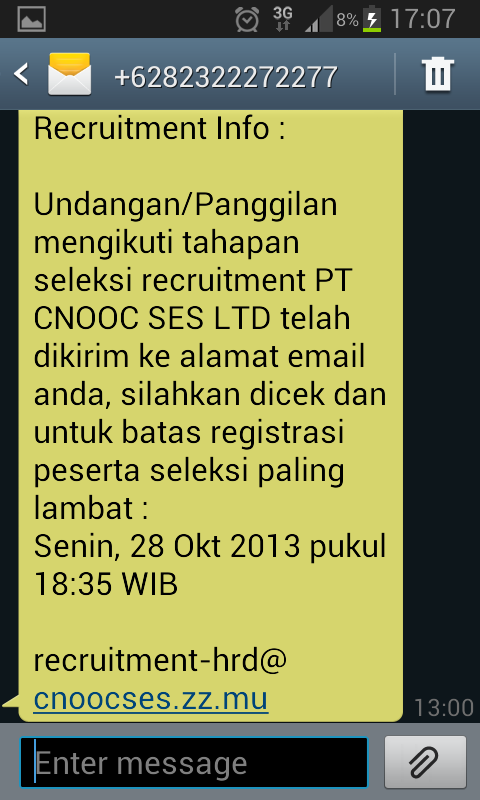 Waspada penipuan mengatasnamakan PT CNOOC SES LTD