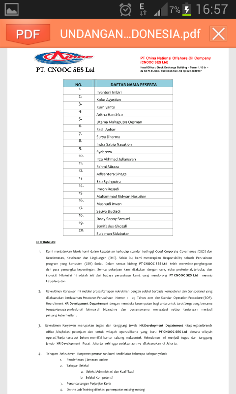 Waspada penipuan mengatasnamakan PT CNOOC SES LTD