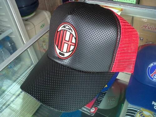 topi trucker logo klub bola ac milan