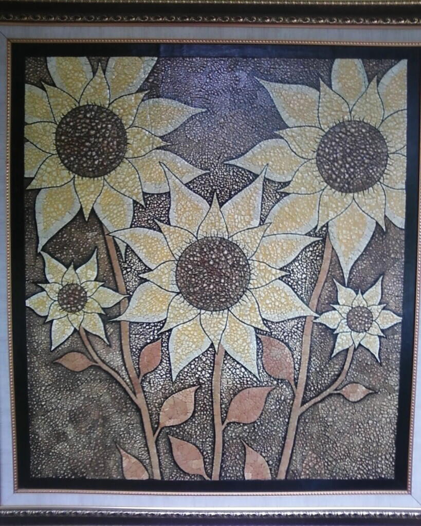 sketsa bunga Lukisan  Bunga Dari Kulit Telur 