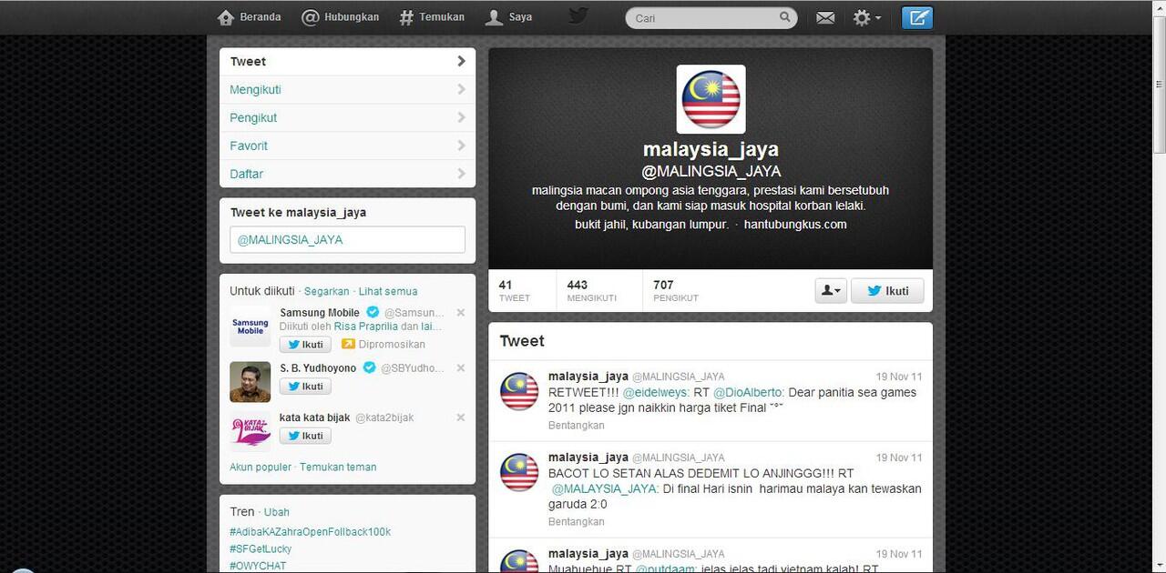 Akun Malaysia Di Twitter Berhasil Di Hack Team Hacking Negara Kita