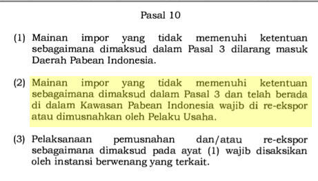 Sekarang beli Mainan di luar negri harus ada izin SNI dari Kementerian Perindustrian 