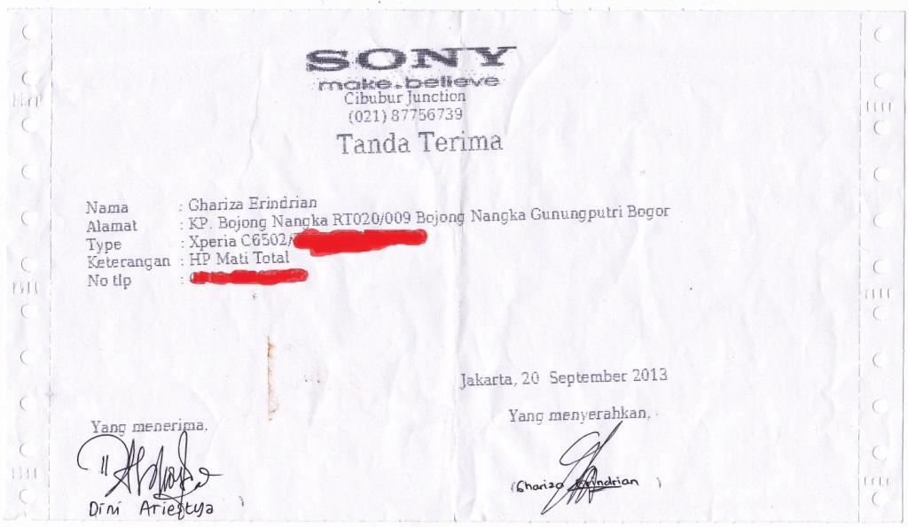 SONY SERVICE CENTER MENGECEWAKAN
