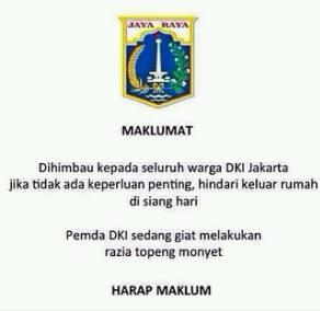 PENGUMUMAN PENTING DARI PEMDA DKI... masuk bro biar tau,