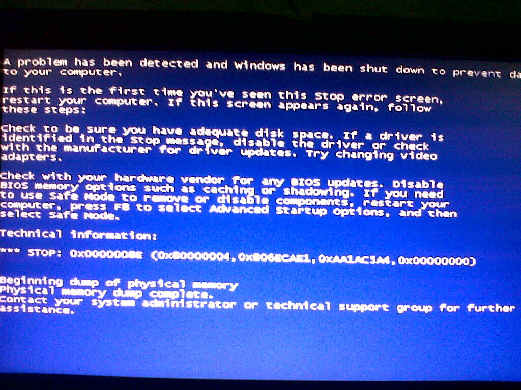 Masalah Blue Screen