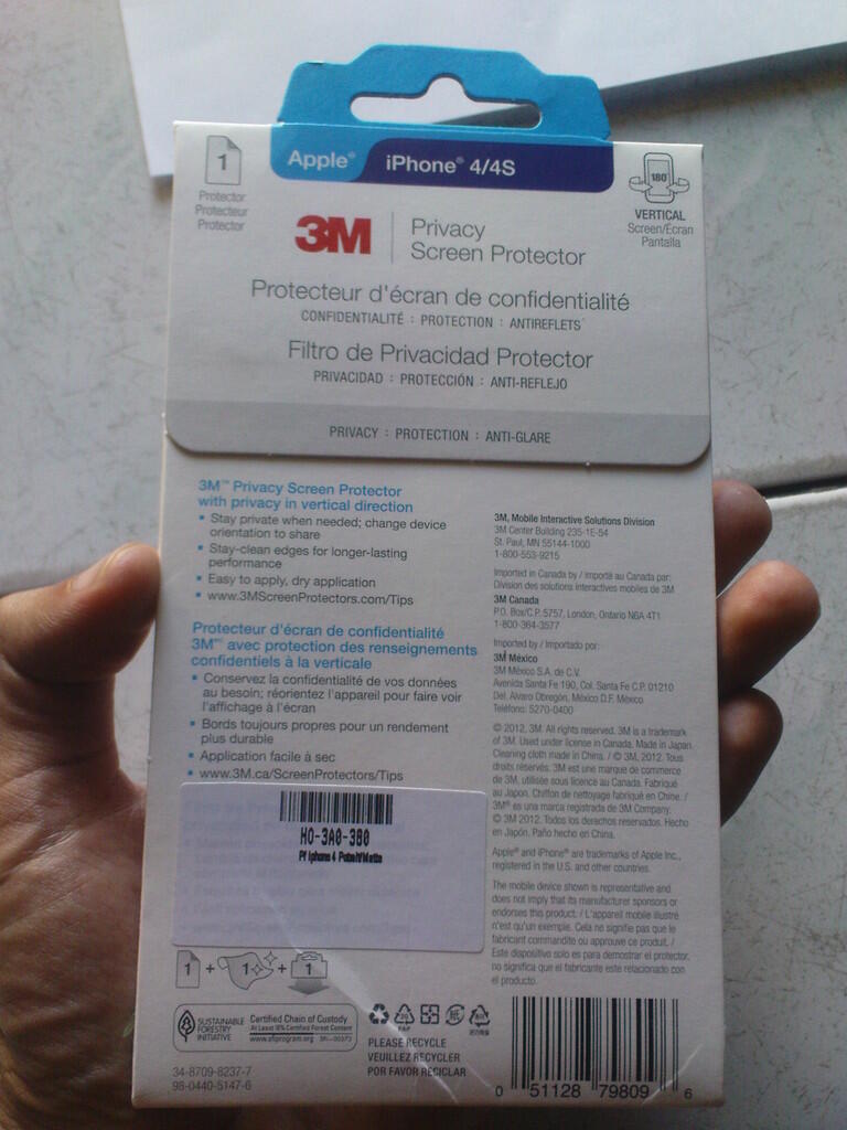 3M Filter Anti Spy For iPhone 4S/4