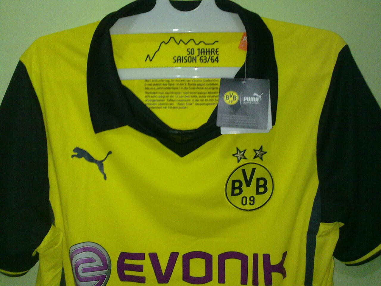 Jersey Grade Ori Borossia Dortmund 3rd 2013/2014 UCL Version