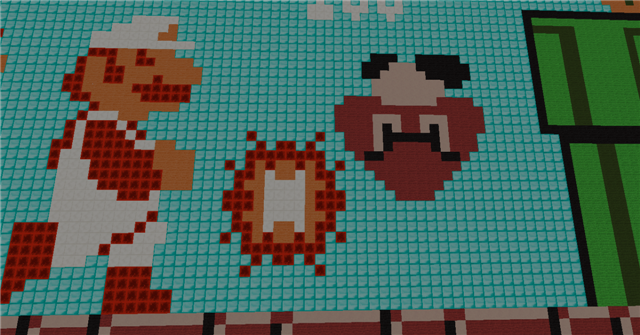 Minecraft Pixelart Mario Scene