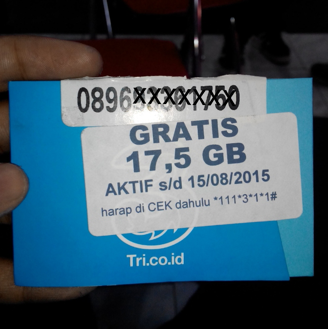 Kartu Perdana 3 (three) free kuota 17.5gb
