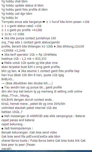 Buat Android user / BBM user, ada yang setuju nggak dengan ini