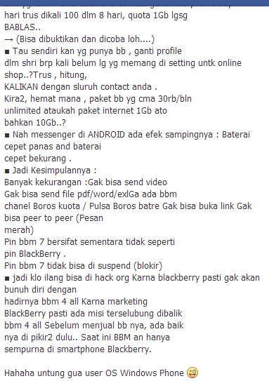 Buat Android user / BBM user, ada yang setuju nggak dengan ini