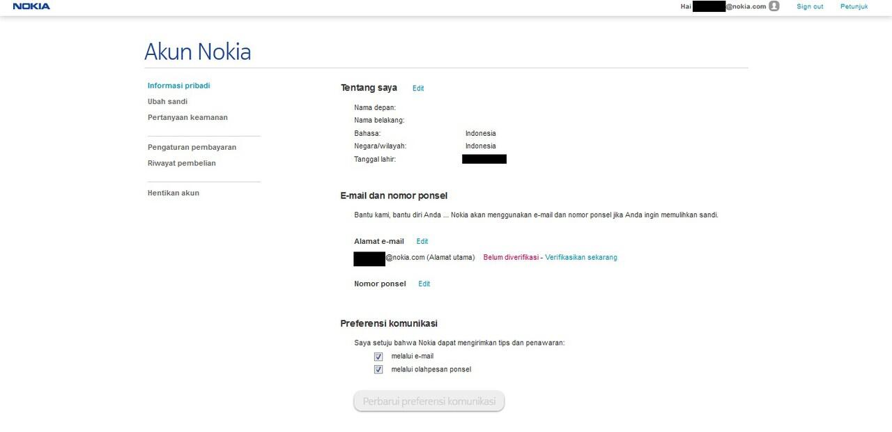 Bikin email di NokiaMail