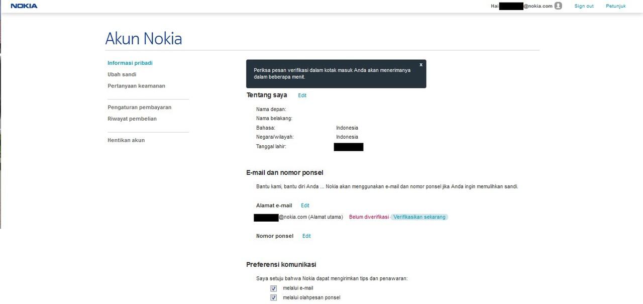 Bikin email di NokiaMail
