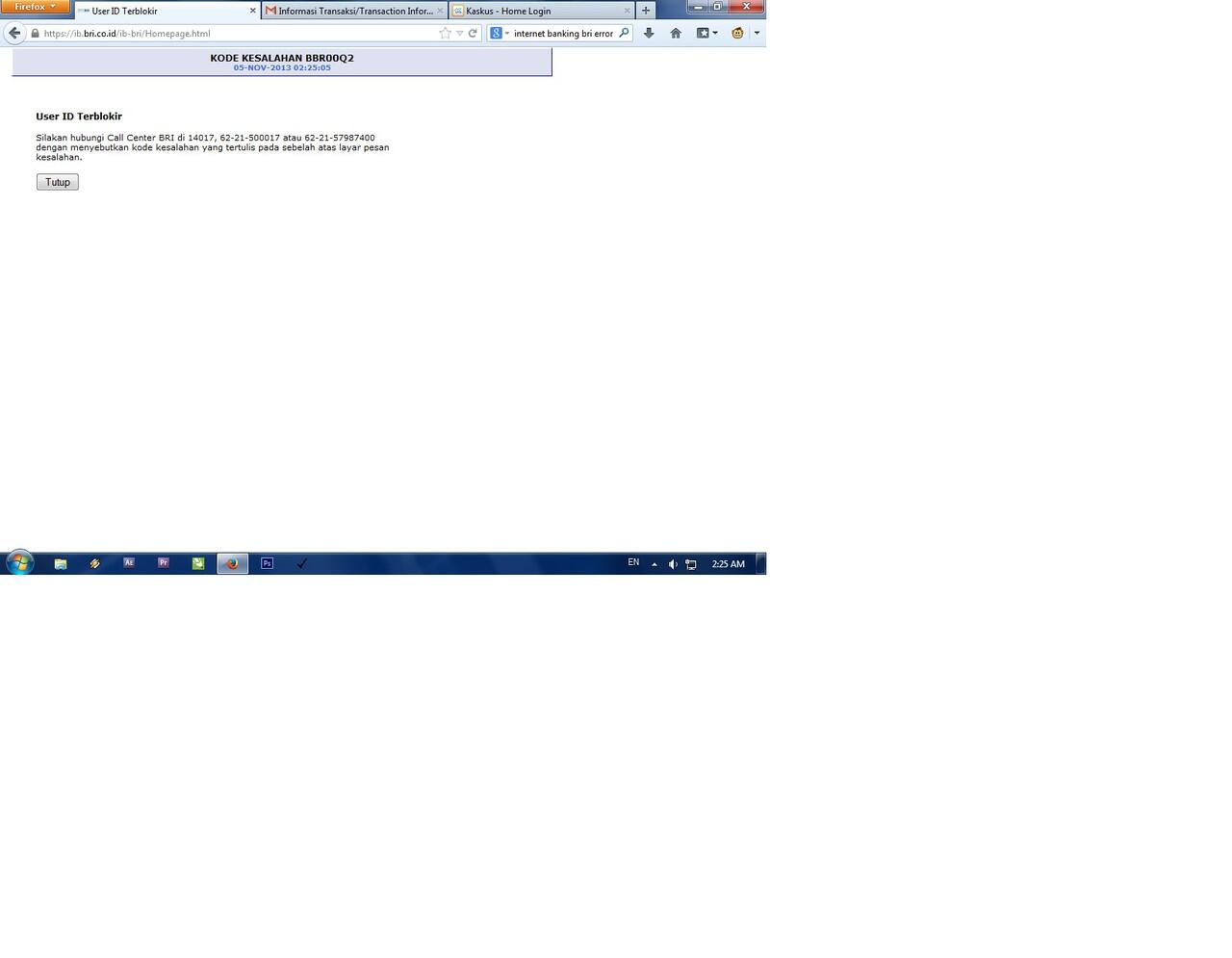 INTERNET BANKING KODE KESALAHAN BBR00Q2
