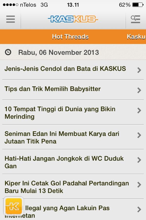 Tampilan KASKUS aplikasi for ios terbaru gan!