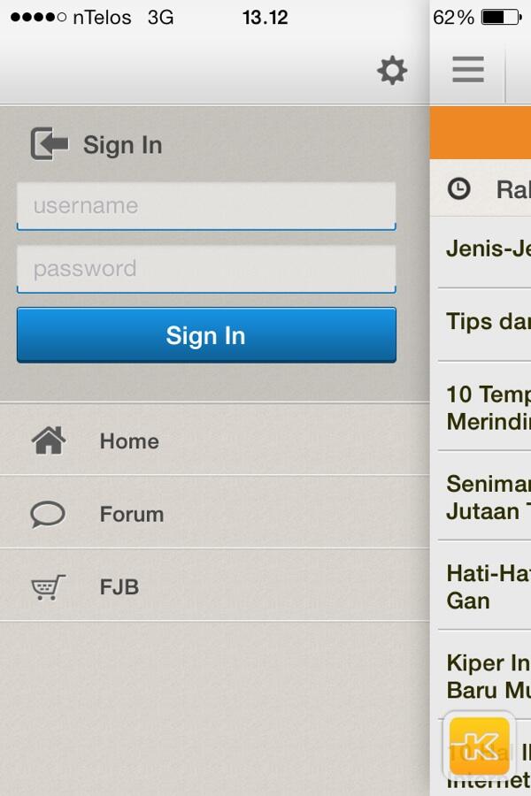 Tampilan KASKUS aplikasi for ios terbaru gan!