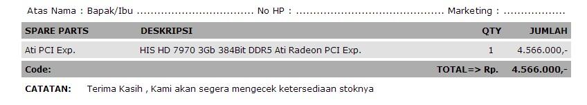 JUAL VGA SANGARR HIS 7970 UNLOCK KE GHZ EDITION