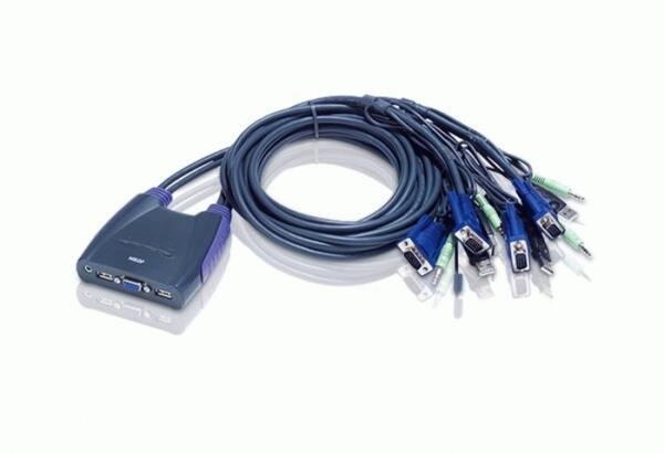 Jual Aten USB KVM Switch CS-64US w/ Audio, built-in cable 90 cm
