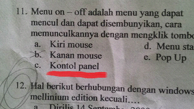 soal ujian temen ane nih gan